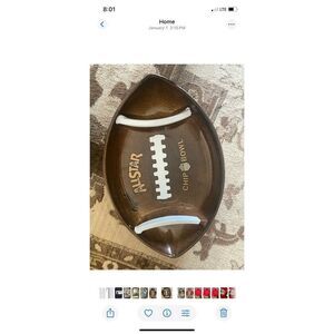 Allstar Football Chip 'N' Dip Bowl Tray 3-Compartment Sports Theme